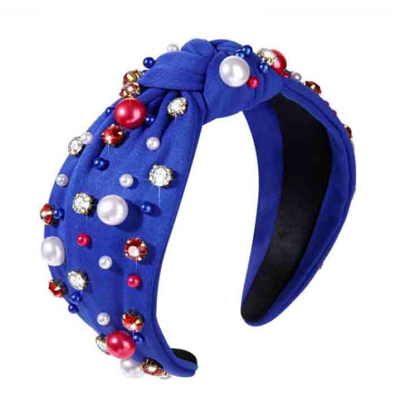 Headbands Factory - Wholesale Trend Inlay Pearl Rhinestone Headbands Personality Coloured Wide Headbands for Women