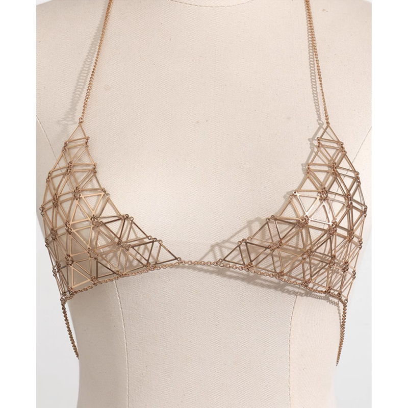 Alloy Chain Factory - High Quality Jewelry Alloy Accessories Girl Romantic Chest Chain Passionate Couple Gift Triangle