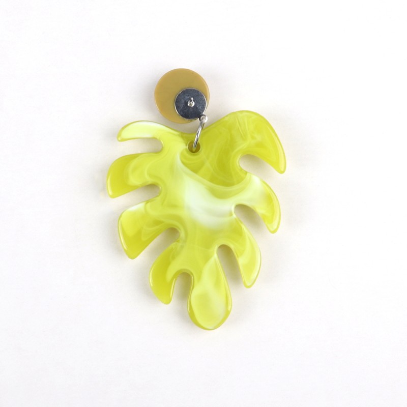 Leaf Charm Manufacturer - Hot Holiday Leisure Fashion Jewelry Musa Basjoo Leaves Charm Resin Palm Smooth Acrylic Leaf