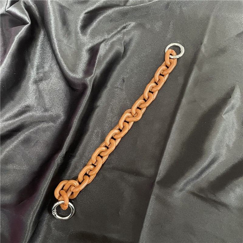 Color Chain Supplier - Cute Simple Color Solid Color Chain Plastic Chunky Link Handbag Underarm Bag 23cm