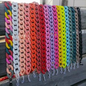 Plastic Chain Manufacturer - Fashion Plastic Link Chain Strap Holder Lanyard Eyeglass Cord Matte Acrylic