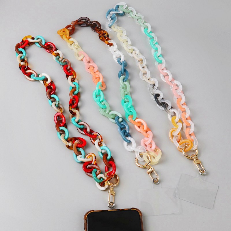 Anti-loss Chain Factory - Hot New Summer Mobile Phone Anti-loss Chain Acrylic 80cm Long Neck Phone Chain Amber