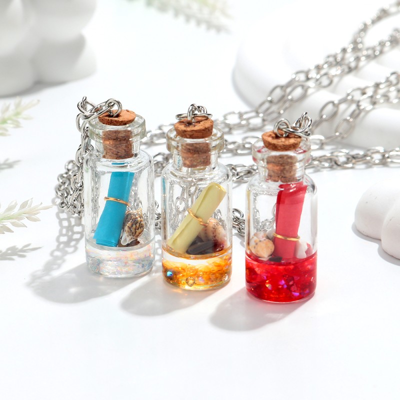 Bottle Pendant Factory - Casual Beach Holiday Jewelry Colorful Envelope Drift Bottle Conch Shell Pendant