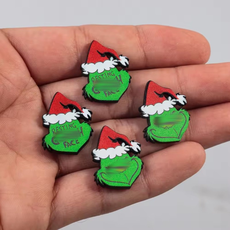 Stud Earrings Supplier - Wholesale 2024 Santa Hat Hulk Christmas Stud Party Decor Mini Acrylic Earrings