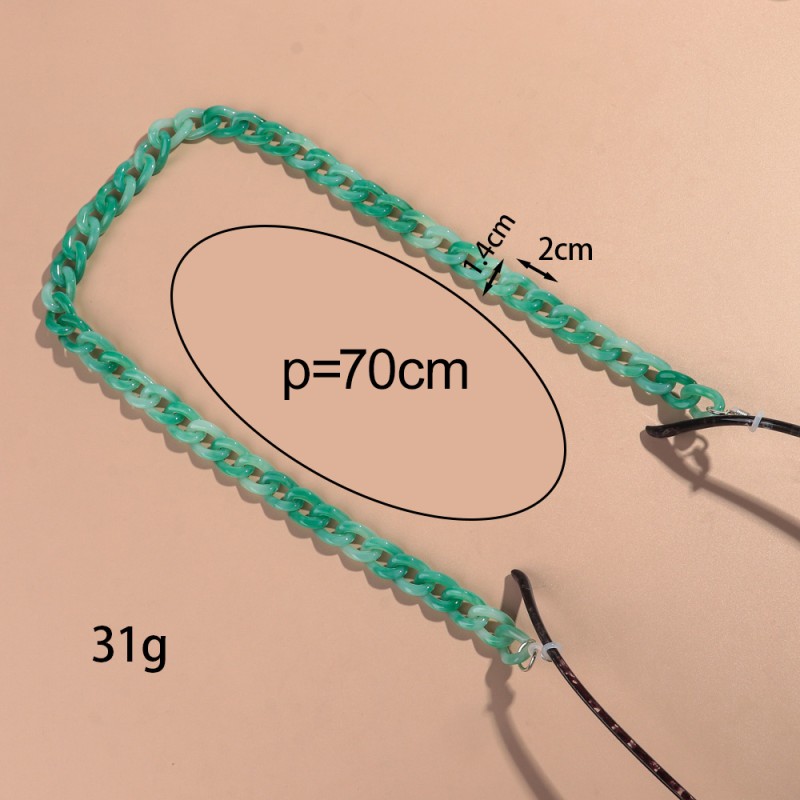 Sunglasses Chain Factory - 2025 Newest Colorful Glasses Anti-Lost Chain Marble Color Mixed Twisted Cuban Link