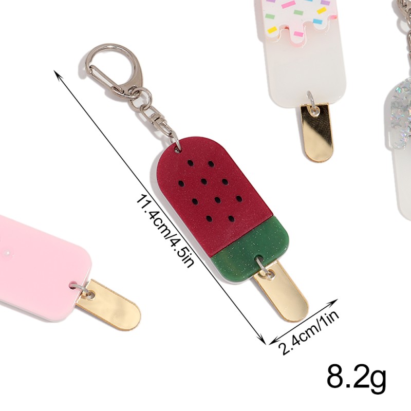 Food Keychain Factory - Cartoon Cute Casual Bag Pendant Food Charms Interesting Popsicle pink Pearl Watermelon