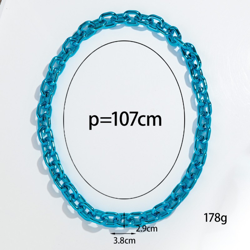 Team Necklace Factory - Wholesale Team Necklace UV Color Metallic Plated Chunky Link Hip Hop Plastic