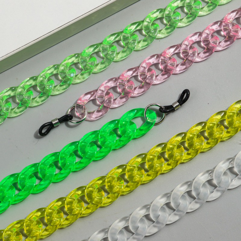 Color Juice Chain Manufacturer - Yiwu Wholesale Factory Price Color Juice Plastic Clear Chain Casual Sunglasses Chain