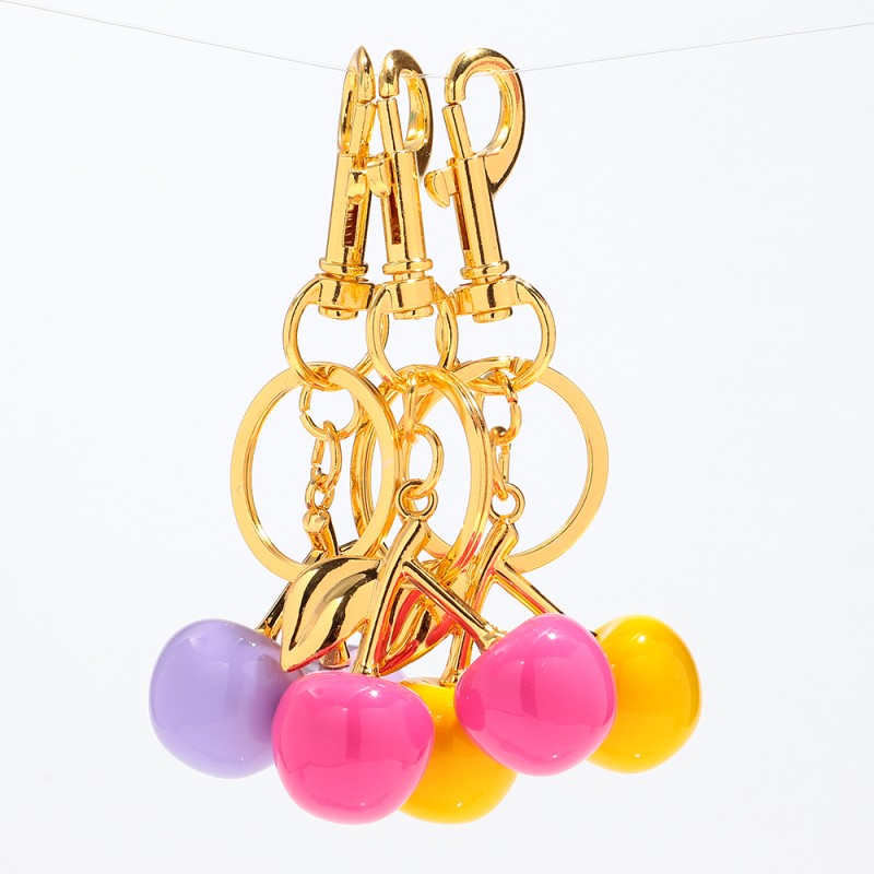 Cherry Keychain Manufacturer - Cute Casual Backpack Pendant Handbag Accessories Macaron Color Sweet Girl Acrylic Cherry