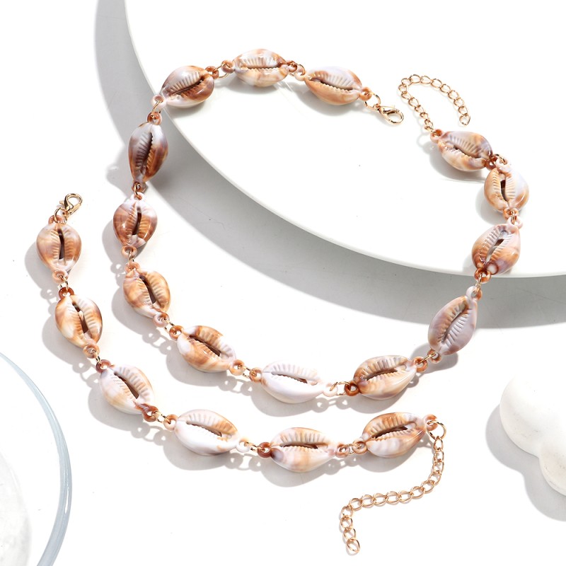 Shell Jewelry Set Supplier - Bohemian Jewelry 2025 Holiday Trend Beach Accessories Starfish Earrings Conch Bracelet