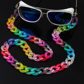Spot Chain Supplier - Wholesale 70CM Spot Colorful Merman Mixed Frosted Candy Textured Chain DIY Eyewear