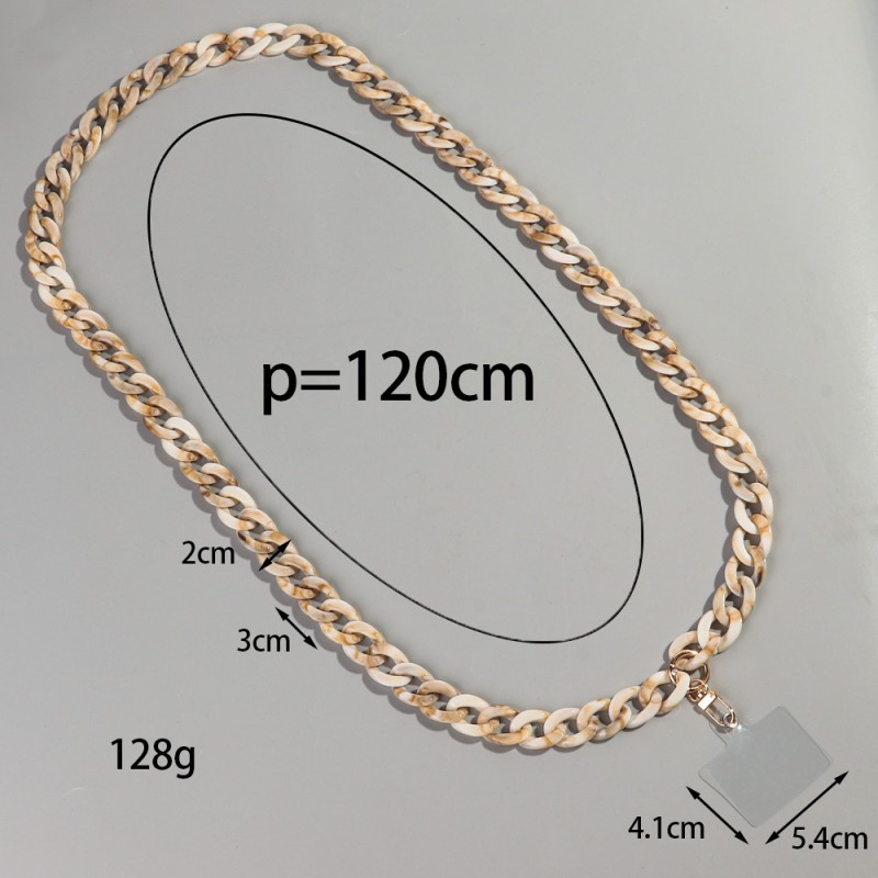 Vintage Chain Supplier - 2025 Mobile Phone Lanyards Vintage Long Necklace 120cm Crossbody Chain Glossy Acrylic
