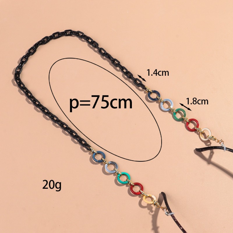 Resin Chain Factory - Wholesale Europe American New Resin Chain Thin Sunglasses Holder Personality Amber Marble