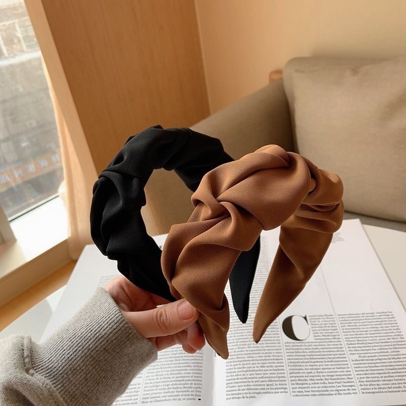 Headbands Factory - New Arrival Designer Women's Headbands Pleated Solid Color Wide Edge Hair Band Elegant