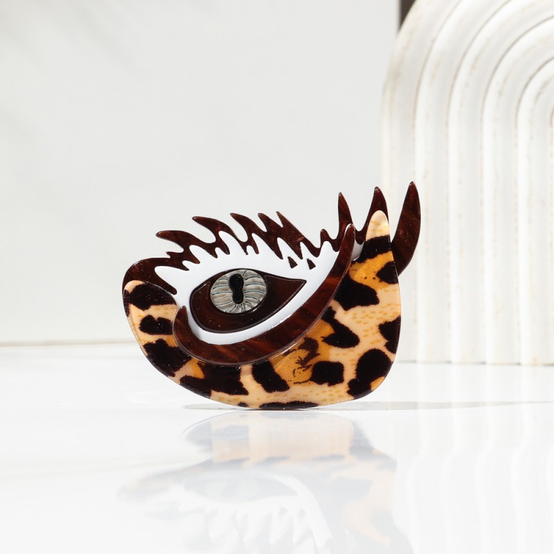 Children's Brooch Supplier - Personalized Cute Children's Clothing Accessories Leopard Print Acetate Cartoon Animal