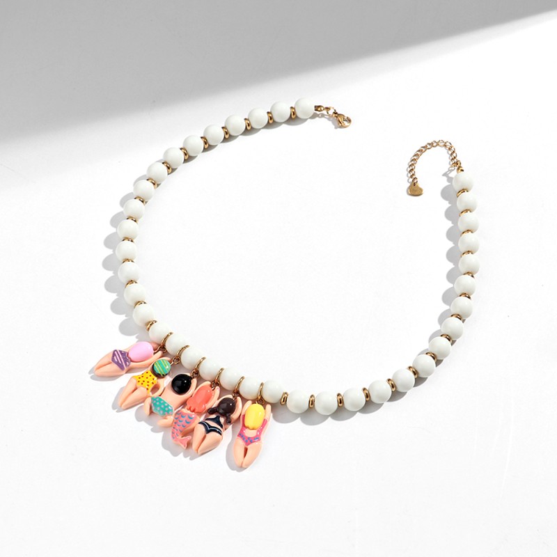 Cartoon Necklace Manufacturer - 2025 Funny Cute Cartoon 3D Pendant Boys Girls Bikini Party Chokers