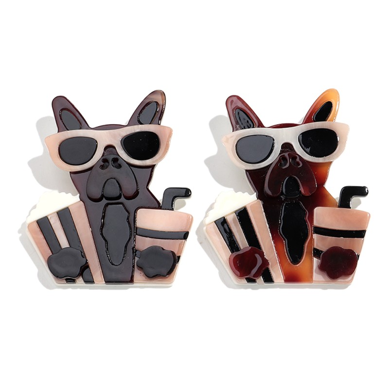 Animal Pin Factory - Cartoon Animal Pin Badge Clothing Bag Accessories Cute Popcorn Drink Wearing Glasses