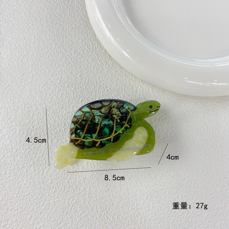 Turtle Hairpin Supplier - Women's Hair Accessories Marine Animal Turtle Hairpin Design Acetate Fun Hair Claw Clips
