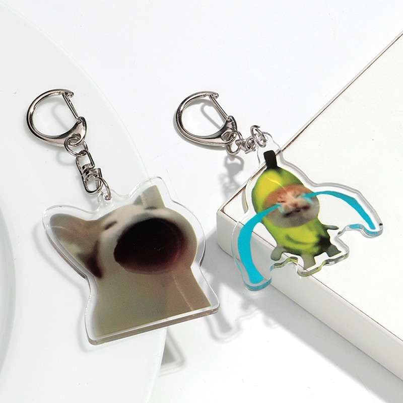 Cat Keychain Supplier - 2025 Funny Party Jewelry Bag Accessories Cartoon Cat Pendant Keyring Customized Emoticon