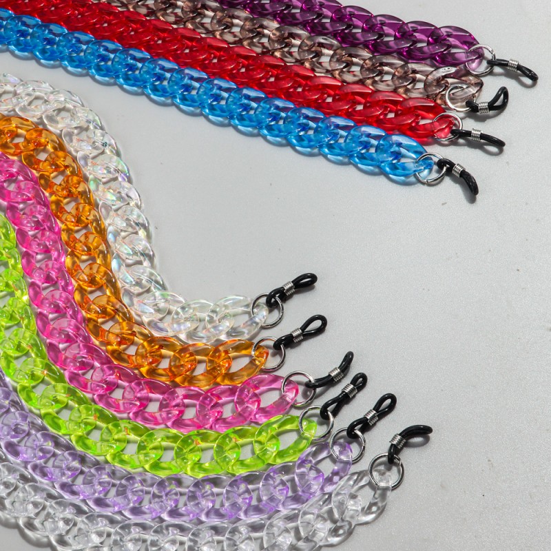 Color Juice Chain Manufacturer - Yiwu Wholesale Factory Price Color Juice Plastic Clear Chain Casual Sunglasses Chain