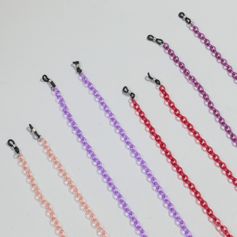 Resin Chain Supplier - Fashion 2024 New Eyewear Accessory Resin Chain Colorful Transparent Jelly Thin Mini Buckle