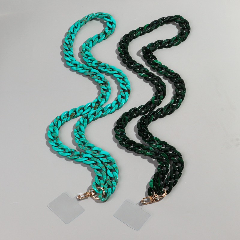 Vintage Chain Supplier - 2025 Mobile Phone Lanyards Vintage Long Necklace 120cm Crossbody Chain Glossy Acrylic