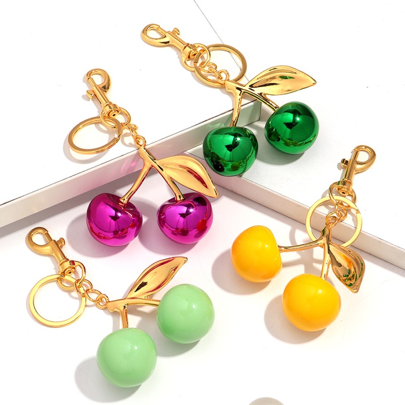 Fruit Keyring Supplier - Latest Best-selling Colourful 3D Fruit Keychain Simple Backpack Handbag Pendant Accessory