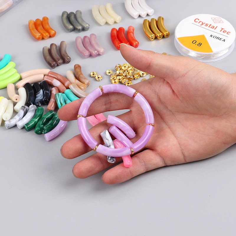 Bohemian Accessories Factory - Bohemian Style Creativity Handmade Gift DIY Jewelry Accessories 8mm Acrylic Pipe Bead