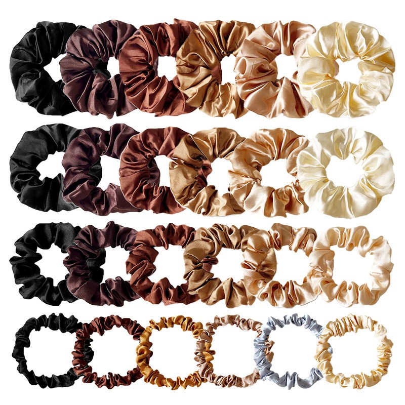 Ponytail Ties Manufacturer - New Arrival Chic Ponytail Ties Hair Accessory Girls Fashion Satin Scrunchies Solid Color