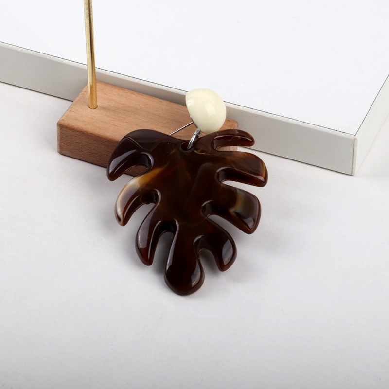 Leaf Charm Manufacturer - Hot Holiday Leisure Fashion Jewelry Musa Basjoo Leaves Charm Resin Palm Smooth Acrylic Leaf