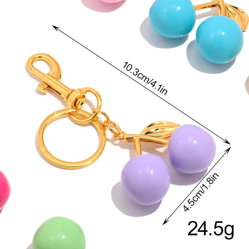 Cherry Keychain Manufacturer - Cute Casual Backpack Pendant Handbag Accessories Macaron Color Sweet Girl Acrylic Cherry