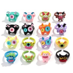 Kids Ring Factory - 2025 Best-selling Cute Ring Jewelry for Kids Gift Multi Little Monster Design Creative Cartoon