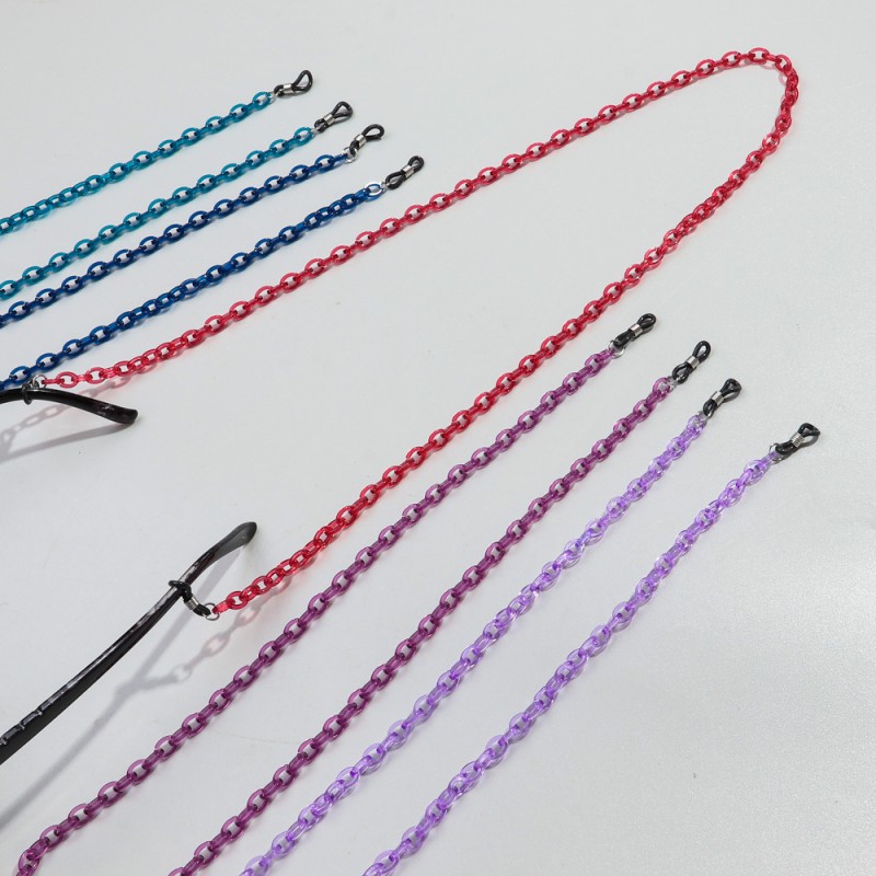 Resin Chain Supplier - Fashion 2024 New Eyewear Accessory Resin Chain Colorful Transparent Jelly Thin Mini Buckle