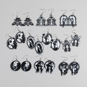 Gothic Earrings Manufacturer - Dark Jewelry Geometric Acrylic Drop Snake Halloween Witch Ghost Bride