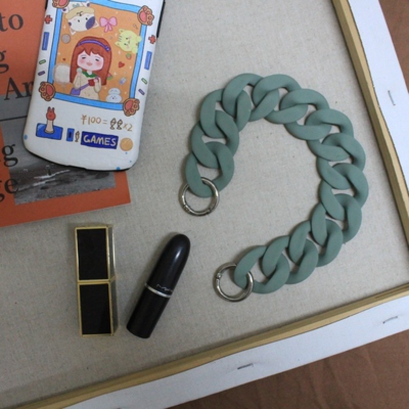 Short Chain Supplier - Sweet Joker Short Chain Bag Resin Jewelry Candy Color Frosted Surface Acrylic Cuban Link