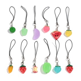 Resin Keychain Manufacturer - Wholesale Cheap Cartoon 3D Resin Pendant Keychain Blind Box Random 10 Cute Fruit