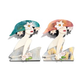 Women's Brooch Manufacturer - New Cartoon Women's Brooch Daily Jewelry Clothing Accessories Abstract Geometric Woman