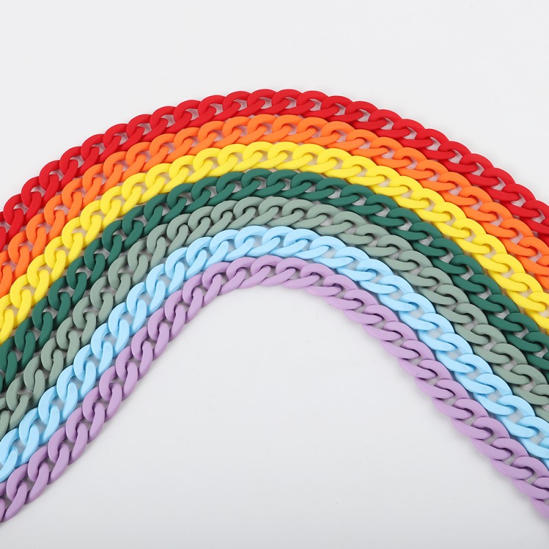 Plastic Chain Manufacturer - Fashion Plastic Link Chain Strap Holder Lanyard Eyeglass Cord Matte Acrylic