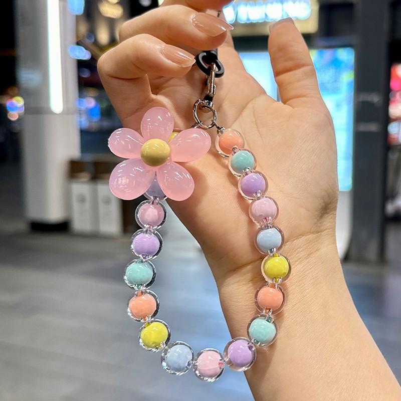Phone Rope Manufacturer - Women's Fashion Trend Macaron Colored Phone Rope INS Wind Handmade Beaded Wrist Bow