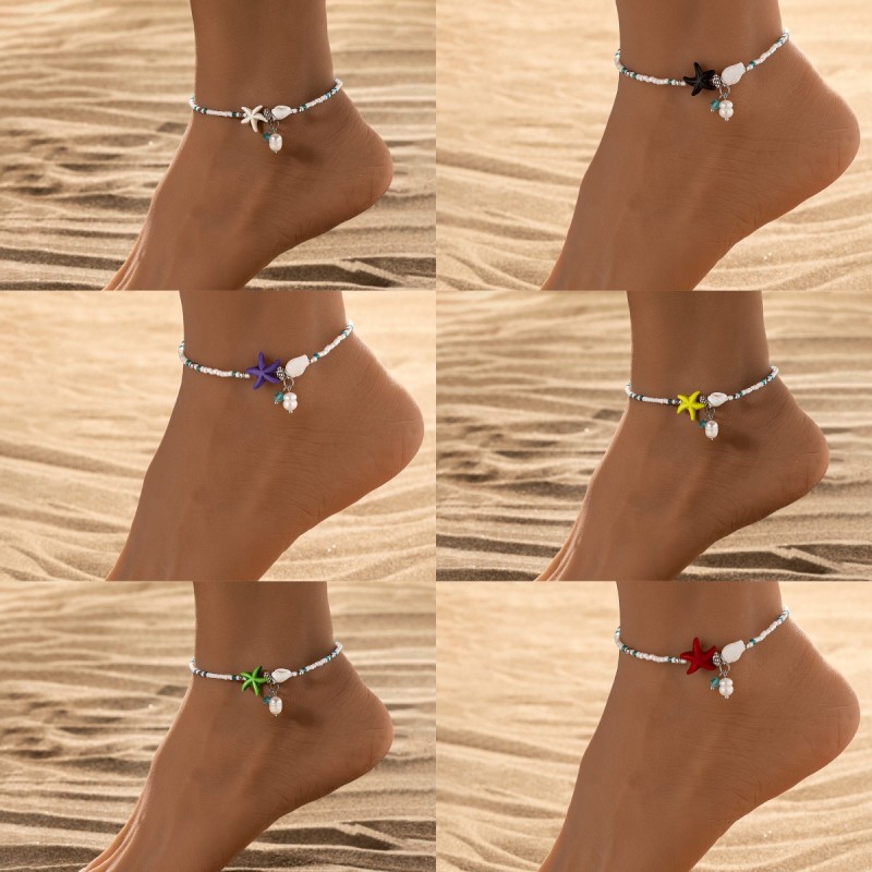 Starfish Anklet Factory - Beach and Ocean Style Summer Starfish Shell Beach Anklets for Fashionable Individual Simple