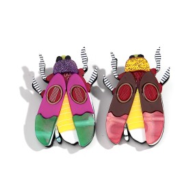 Insect Brooches Manufacturer - Fashion 2025 New Creative Cartoon Animal Pins Colorful Insect Brooches Beetle