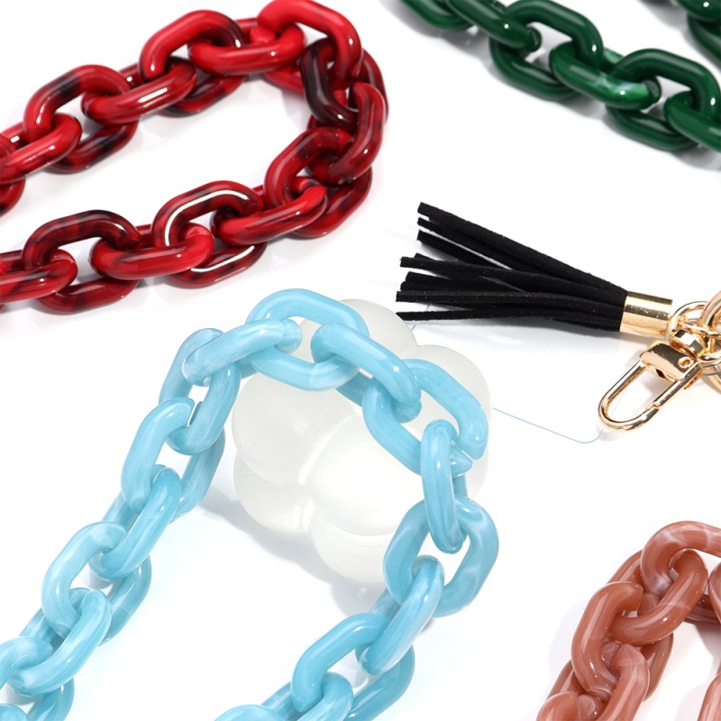 Phone Chain Supplier - New MultiColor Smartphone Fringe Acrylic Mobile Phone Chain Geometric Acrylic Lanyard