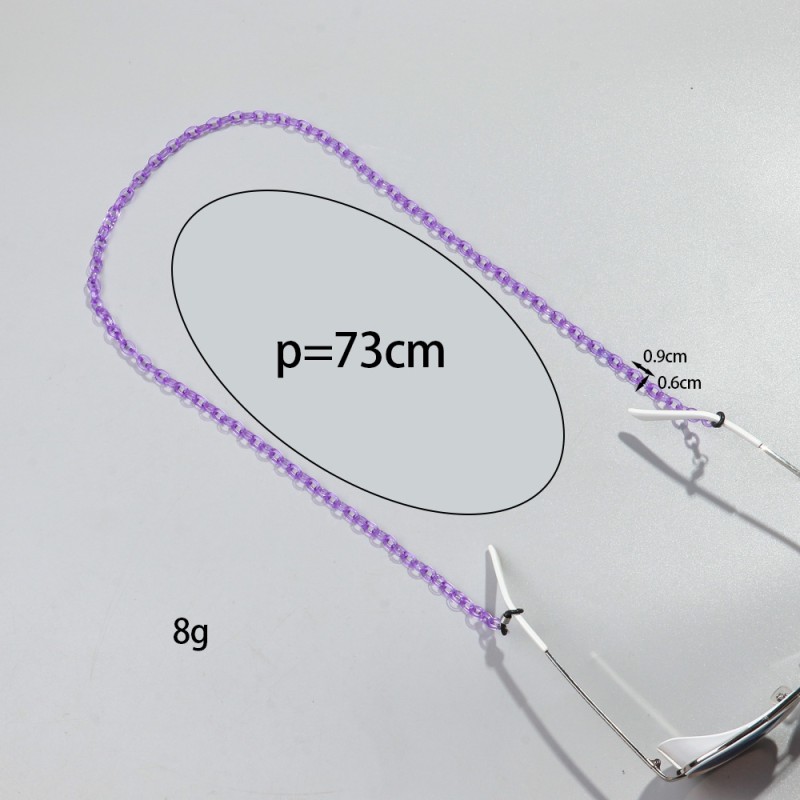 Resin Chain Supplier - Fashion 2024 New Eyewear Accessory Resin Chain Colorful Transparent Jelly Thin Mini Buckle