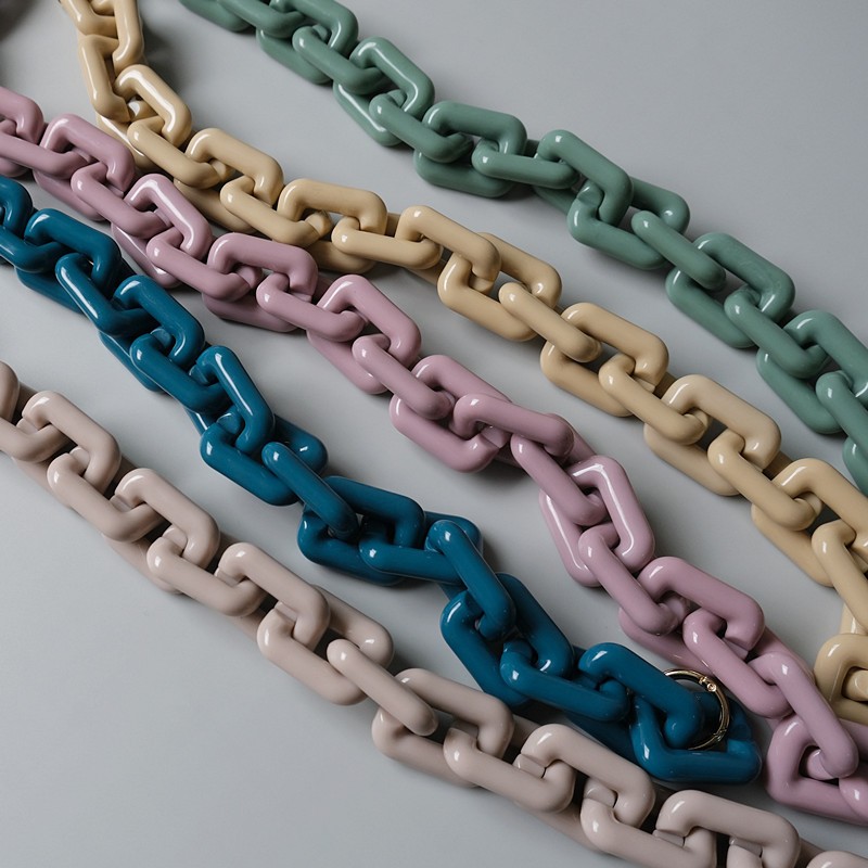 Mould Chain Manufacturer - Casual Mould Big Bag Chain Resin Jewelry Dead Colour Lucidus Hollow Round Acrylic