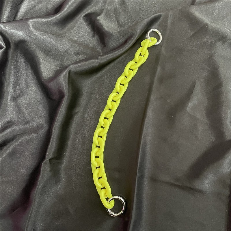Color Chain Supplier - Cute Simple Color Solid Color Chain Plastic Chunky Link Handbag Underarm Bag 23cm