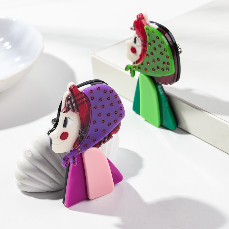 Headscarf Brooch Factory - New Style Unique Girl Wearing Headscarf Brooch Fashion Colorful Bag Clothing