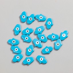 Natural Beads Manufacturer - Wholesale Natural Synthetic Pearl Turquoise Evil Eyes Shell Hamsa Hand Blue Fatima's Hand Beads