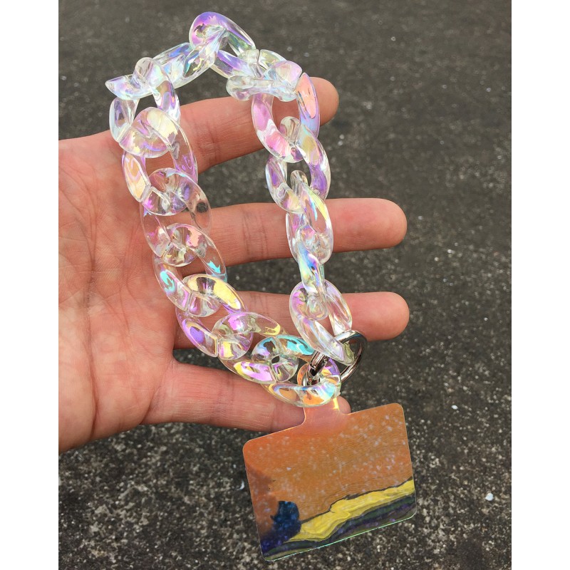 Handmade Chain Manufacturer - Ins New Hot Selling Handmade Mobile Phone Pendant Accessory Laser Marbling Acrylic Chain