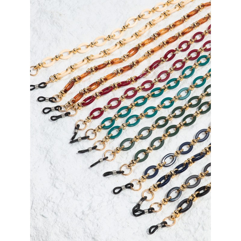 Eyeglass Chain Supplier - Vintage Style New Eyeglass Holder Strap Colored Resin Sunglasses Accessory Customizable