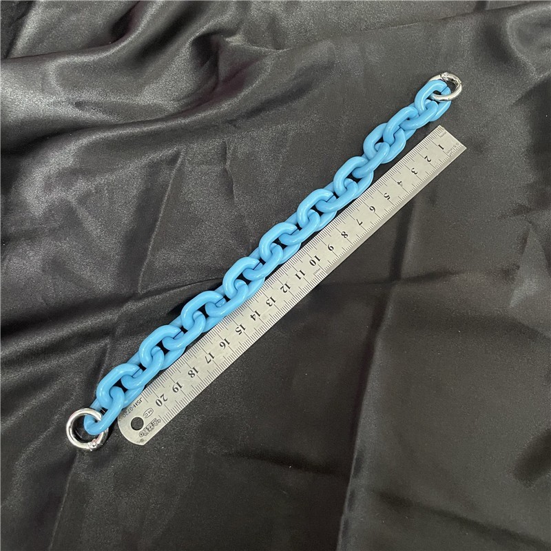 Color Chain Supplier - Cute Simple Color Solid Color Chain Plastic Chunky Link Handbag Underarm Bag 23cm
